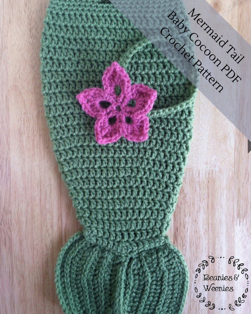 Download Mermaid Tail Baby Cocoon Photo Prop PDF Crochet Pattern
