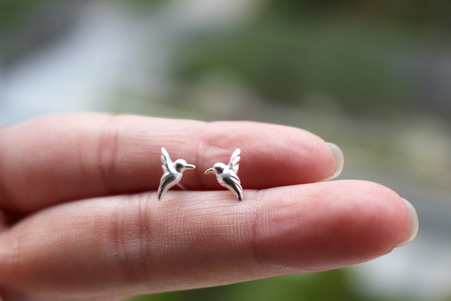 Sterling silver Bird stud Earrings Bird Stud by JCoJewellery