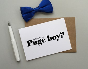 Page boy wedding card - Will you be our page boy card - Page boy card - Modern wedding card for page boy