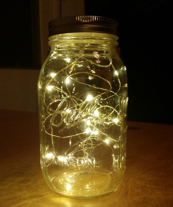 Large Firefly Lights with Mason Jar 32oz Wedding by MateriaQuality