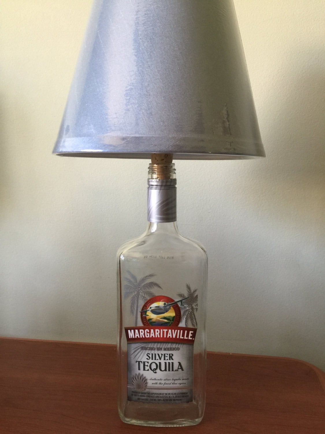 Margaritaville Silver Tequila Bottle Table Lamp Light Small