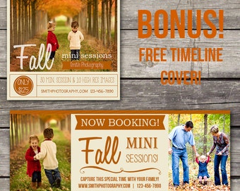 Fall Mini Session Template - Photoshop Template for Photography - Facebook Cover - 101