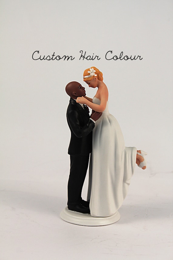 Personalized Wedding Cake Topper Mixed Race Bride And Groom 8280