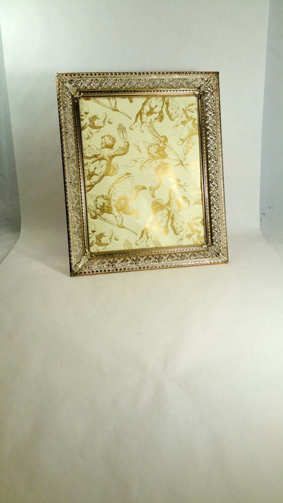 Gold Picture Frame 8x10 Standing Metal Picture by ACottageAffair