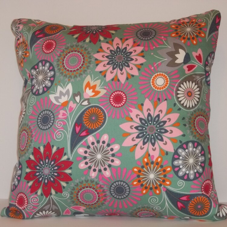 Multi colored throw pillow cover 18 x 18 by AugustHomeDecor