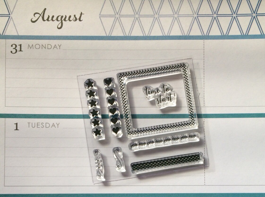 Planner stamps Horizontal 2 stamp set for by TinyStampsBigPlans
