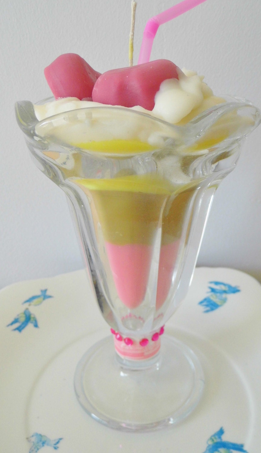 Ice cream candle sundae candle american diner by Charmingifts