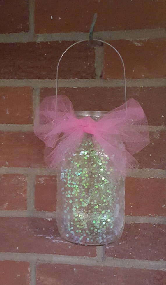 Glitter Mason Jar Lantern Painted mason jar by ClaraGCreations