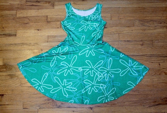 Adult Inside Out Disgust Inspired Skater Dress