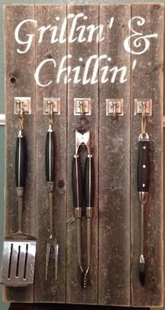 Wooden Grilling Utensil Holder