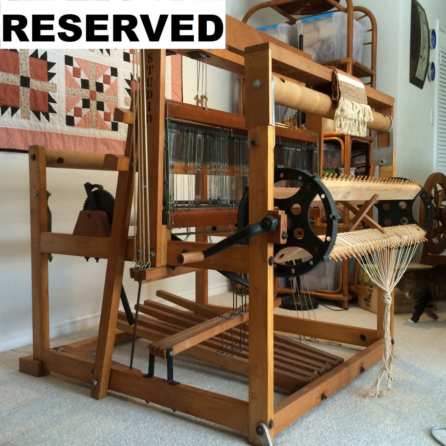 RESERVED FOR JAYNE M. Vintage Studio Floor Loom