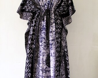 Cotton Kaftan, Maxi Dress, Indian dress, Summer dress, sundress, womens dress, beach coverup, night gown, maxi dress (Navy GB)