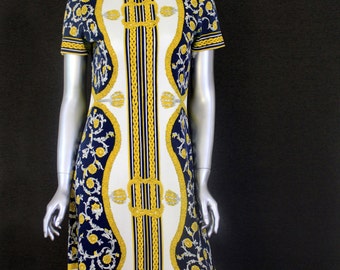 Vintage 60s Mr. Dino Shift Dress - Baroque print - Signed - Mr. Dino New York Paris Florence