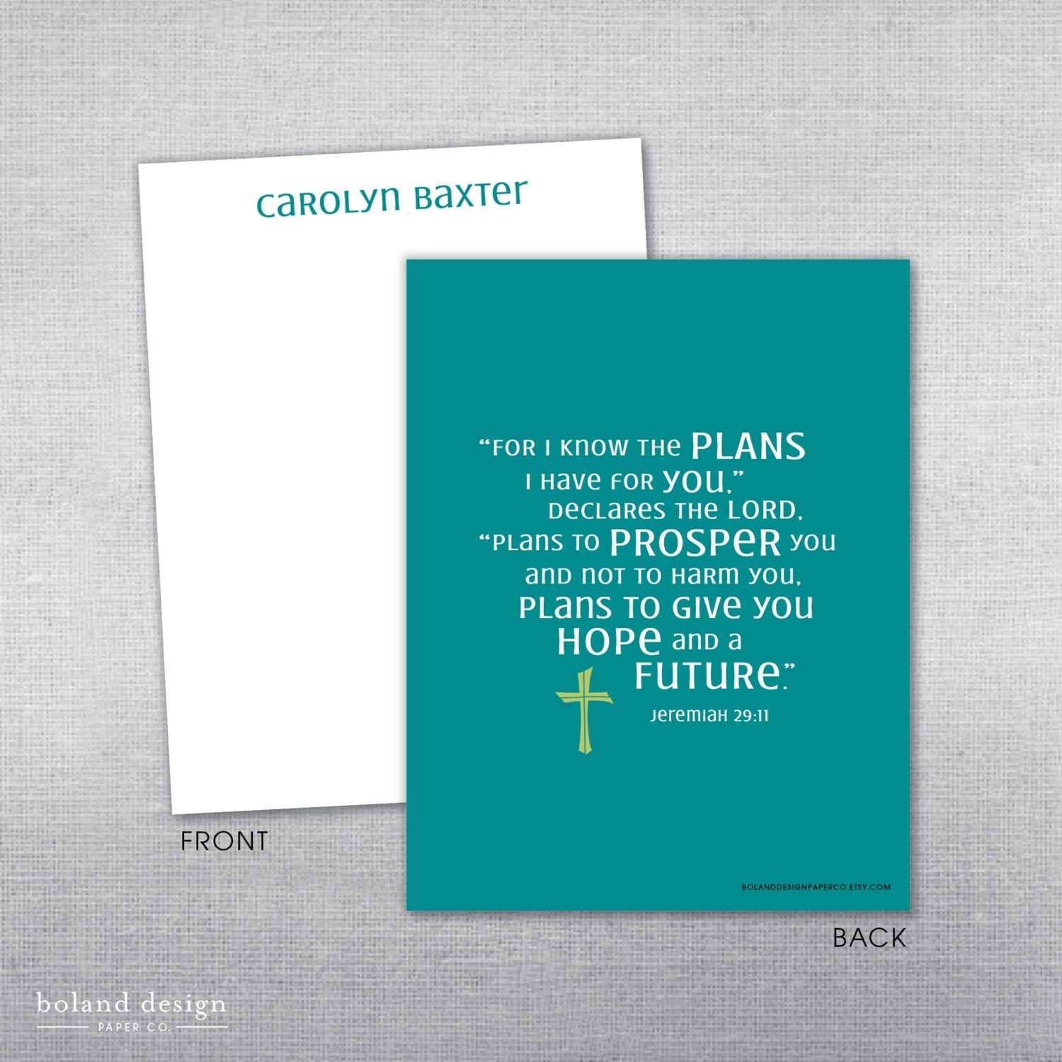 Religious stationery. Bible verse stationery. Personalized