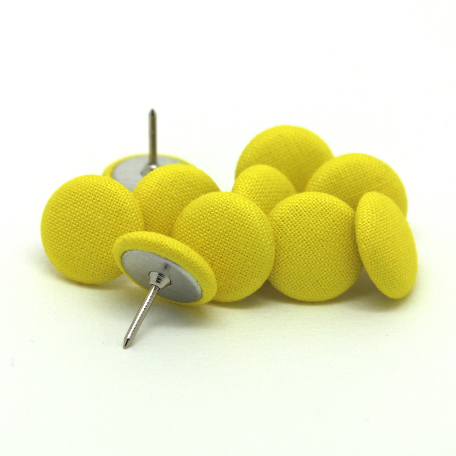 10 Small Yellow Push Pins Citrus Yellow Drawing Pins Kona