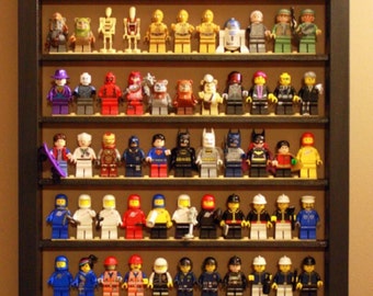 Lego Minifigure Display Case - Black/White/Red/Dark Walnut/Natural Oak (Displays 99 Minifigures!)