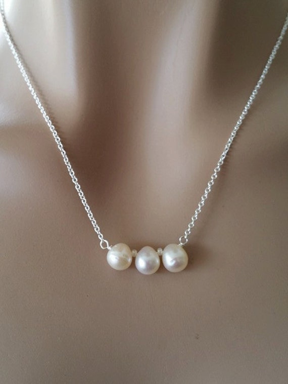 THREE Teardrop White Freshwater Pearl by weddingbellsdesigns