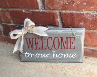 Front Porch Decor, Hanging Welcome Sign, Welcome Sign