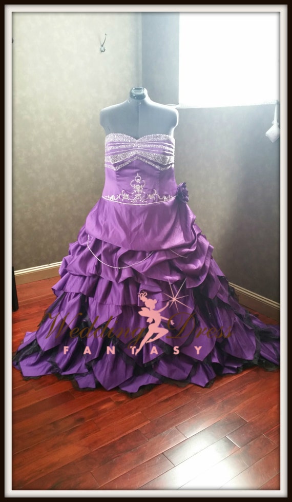 Plus Size Purple Wedding  Dress  READY  TO SHIP 