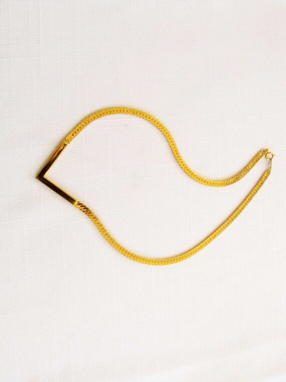 Avon Vintage Gold Chevron Necklace Herringbone Necklace