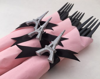 Paris Flatware: Eiffel Tower Flatware, Paris Party Supplies