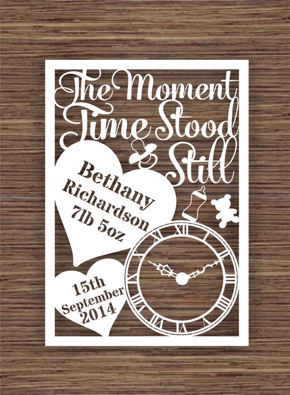 Download The Moment Time Stood Still for New Baby PDF SVG Commercial