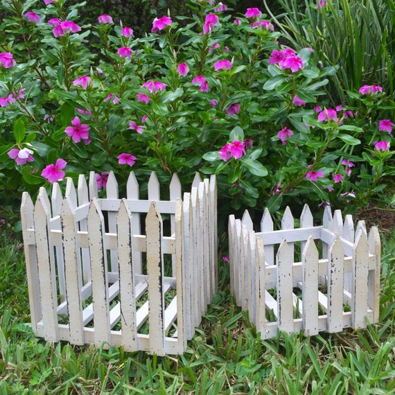 Pair of Wooden Shabby Chic Picket Fence Style Baskets or