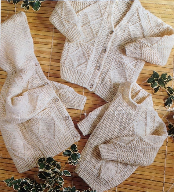 Knitting Pattern Baby/Girls/ Boys Aran/Fisherman