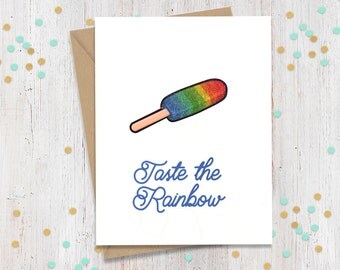 Taste the Rainbow, Funny Greeting Card, Gay Greeting Card, Rainbow Card, LGBTQ, Gay Pride, Card for Husband, Card for Boyfriend