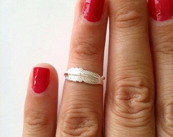 Phalanx pen Silver 925 ring, end finger - ring pattern pen, adjustable size - 925 silver sterling feather phalanx ring