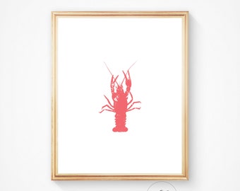 Lobster, Sea life print, Ocean art, Lobster print, Lobster decor, Nautical print, Lobster art, wall art, Lobster decor, Lobster art print