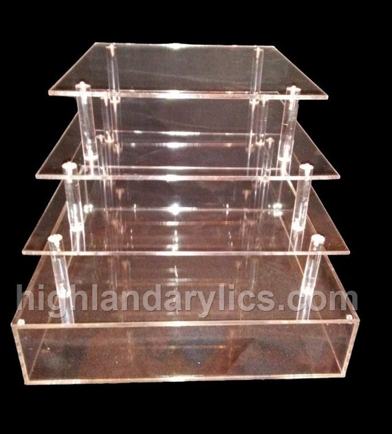 Acrylic Cake Stand Box with Cupcake Stand in by HighlandAcrylics