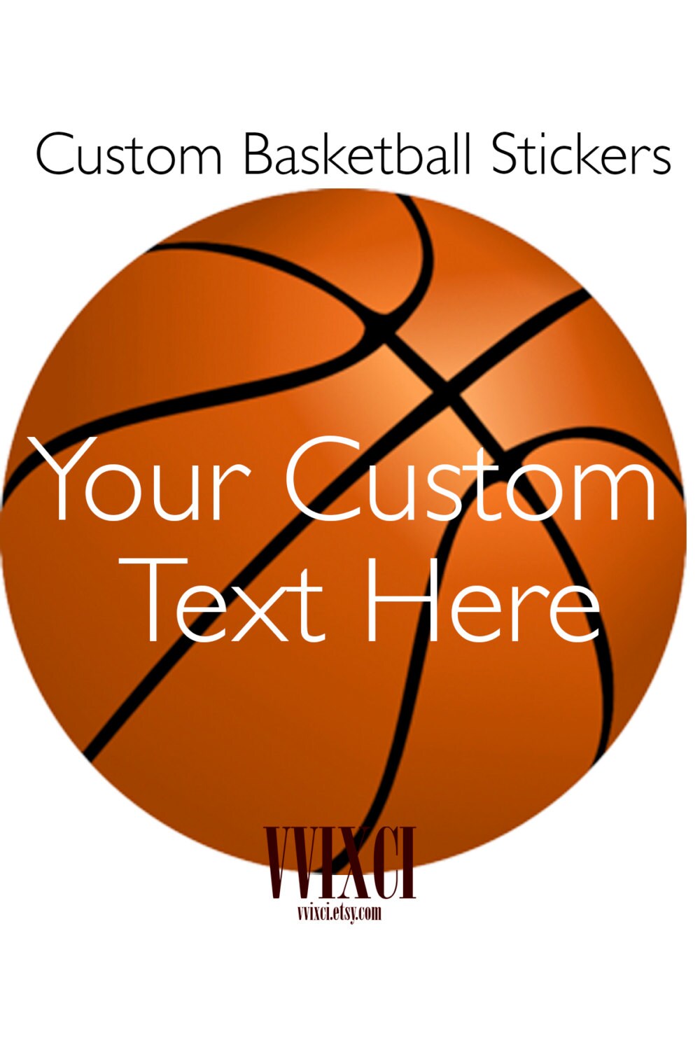 Custom Basketball Sticker Birthday Sticker Thank You