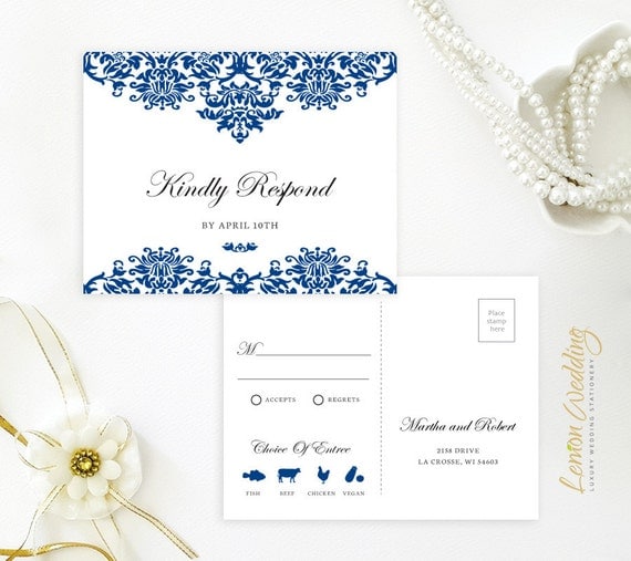 Royal Blue Wedding Invitations Kits 3