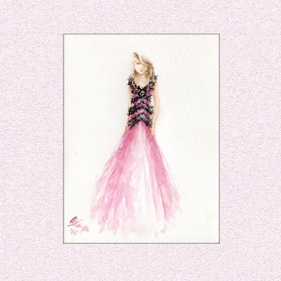 Fashion illustration watercolor dresses paintings Fashion illustration watercolor dresses paintings
