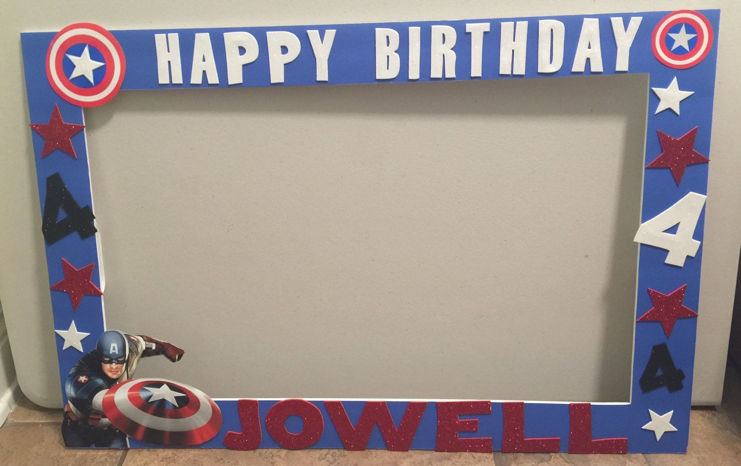 Captain America photo booth frame 12 party bags and 24