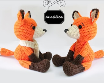 PATTERN : Fox - Amigurumi fox pattern - Crochet pattern-Knitted Stuffed animals- wild animals-doll-toy-baby shower