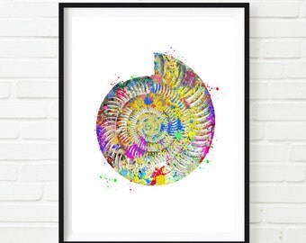 Seashell Art Print Watercolor Digital Illustrations Wall Decor Seashell Home Decor INSTANT DOWNLOAD Printable Shell Wall Art