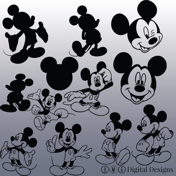 12 Mickey Mouse Silhouette Clip Art Images Clipart Design