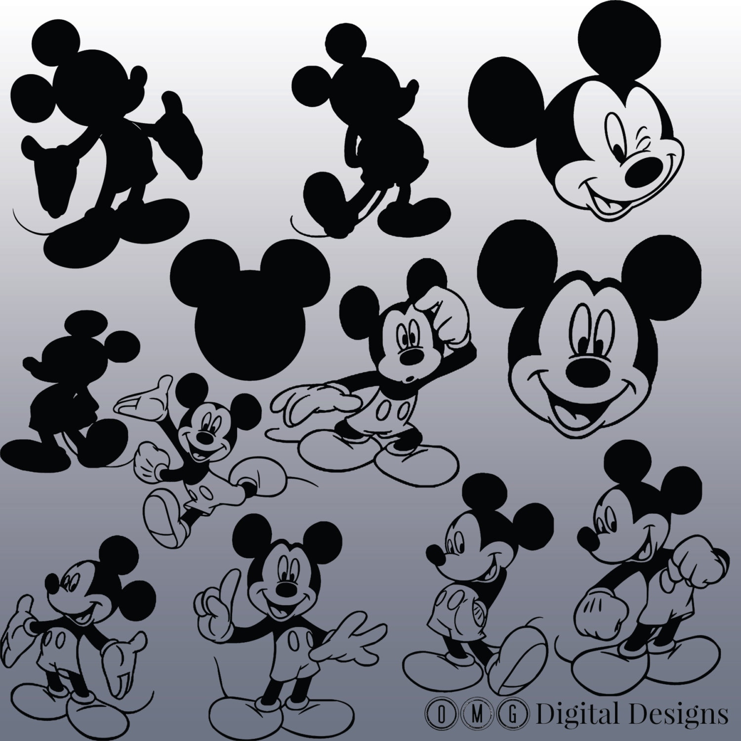 mickey mouse clip art silhouette - photo #36