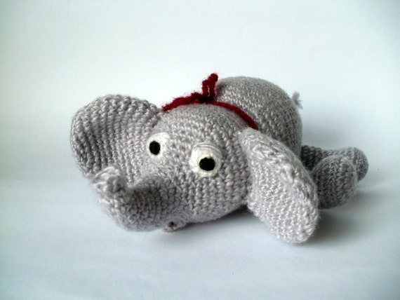 Crochet toys Elephant Grey Elephant crocheted Gift by ...
