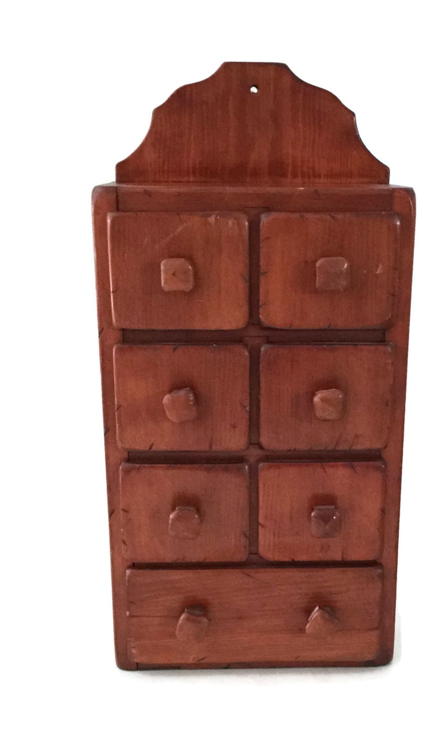 Apothecary Wood Seven Drawers Wall Mount