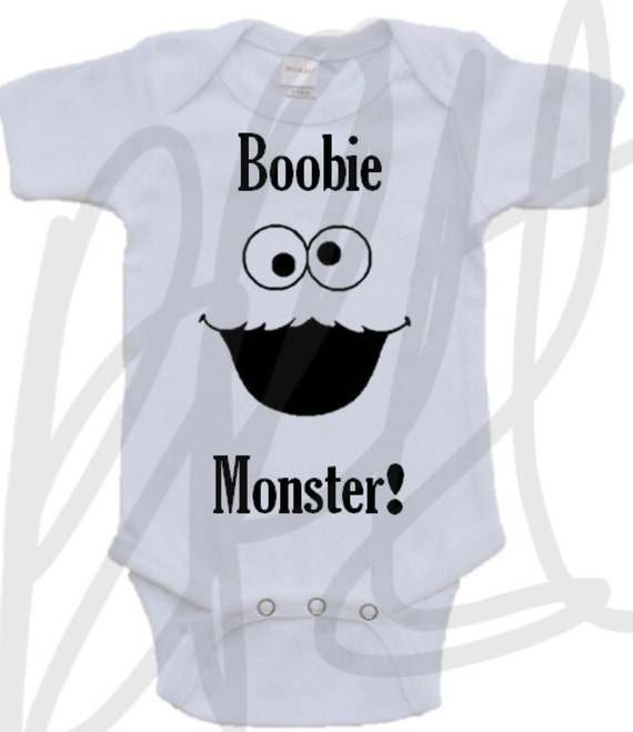 Boobie Monster Breastfeeding Boy Or Girl Onesie Cute Cookie