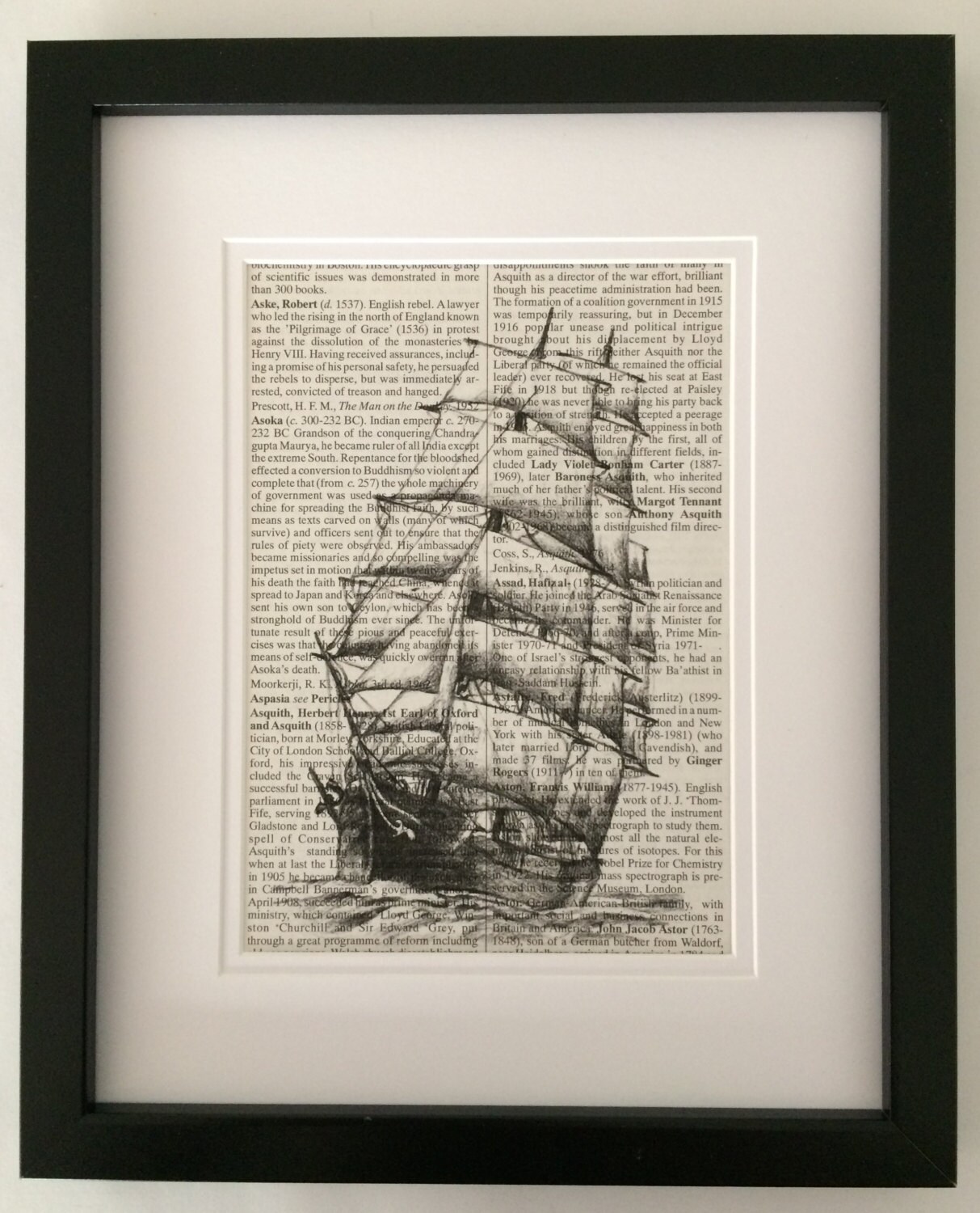 SAILING SHIP Dictionary Book Page Print Recycled Vintage