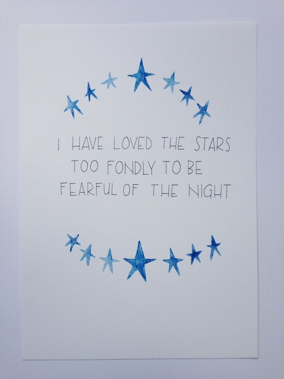 Items similar to Stars. Hand Lettered Watercolour. Original Wall ...