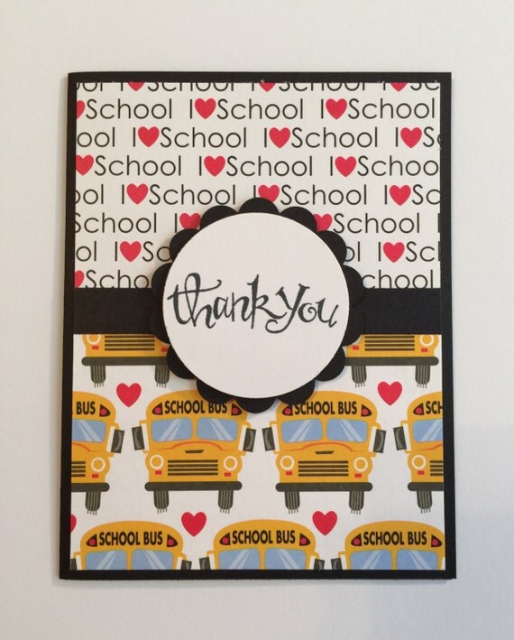 handmade teacher thank you card i love school