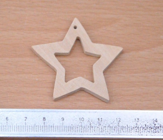 wooden Five-pointed star findingflat wooden star by 2015shopopen