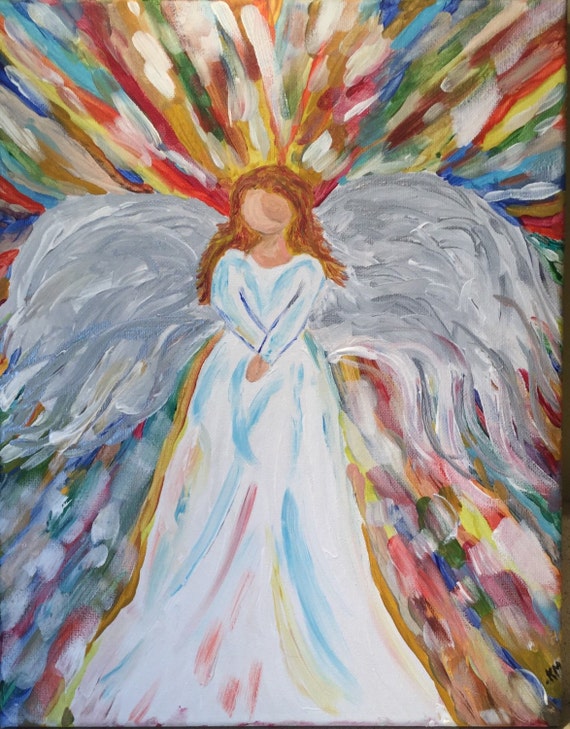 Colorful Angel Prints Religious Prints Angel by UpandDownArt