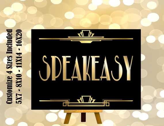 PRINTABLE Speakeasy Gatsby party decoration Roaring 20s Art