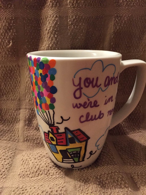 Items similar to Disney Pixar "Up" Decorative Paint Mug Carl and